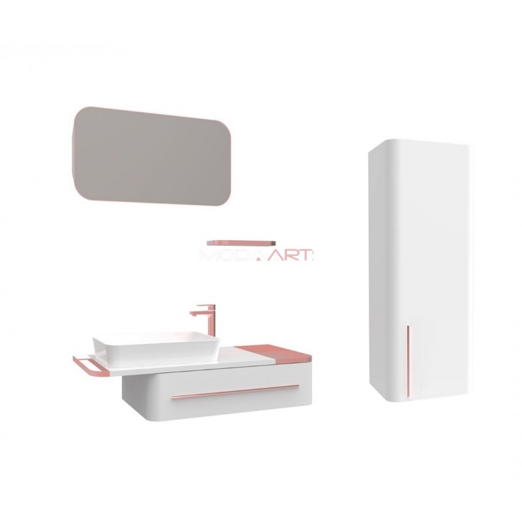 Creavit Banyo Dolabı Angel Beyaz 120Cm Takım
